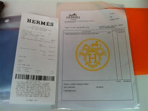 hermes receipts.